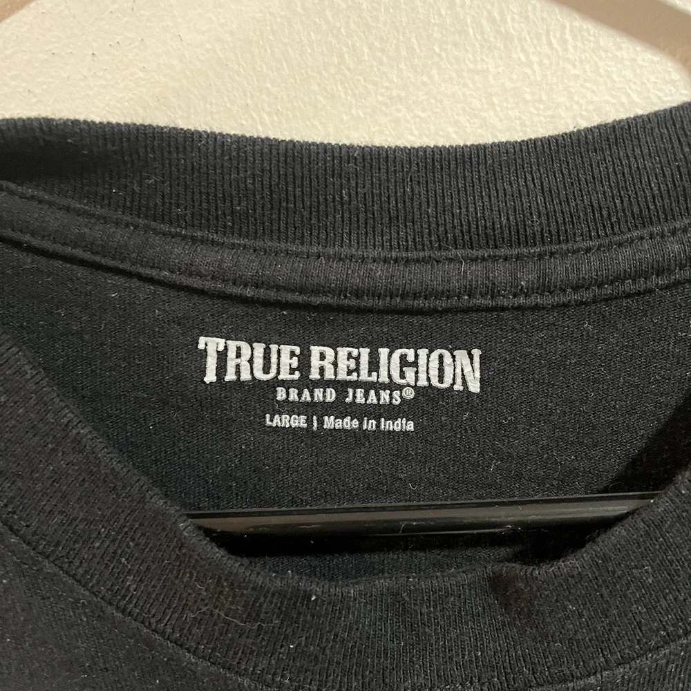 TRUE RELIGION Black POP ART HORSESHOE Short Sleeve Graphic Tee‎ shirt size Large
